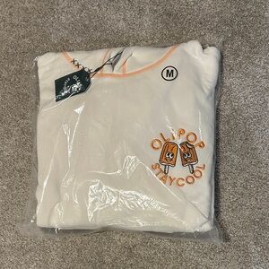 Olipop “Stay Cool” Cream Graphic Sweatshirt with Orange Popsicle Design